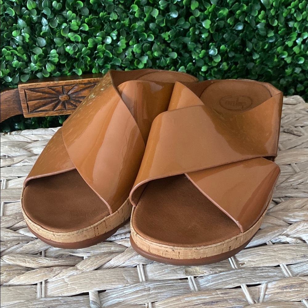 Fitflop Brown Crisscross Slide Sandals Sz 7